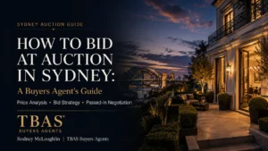 How to bid at auction in Sydney with auction strategy advice from Rodney McLoughlin of TBAS Buyers Agents.