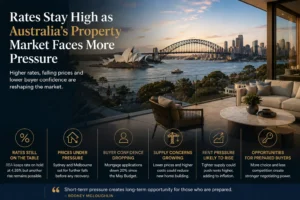 Sydney property market pressure, interest rates and changing buyer conditions, relevant to Australian real estate insights. rodney mcloughlin tbas buyers agents